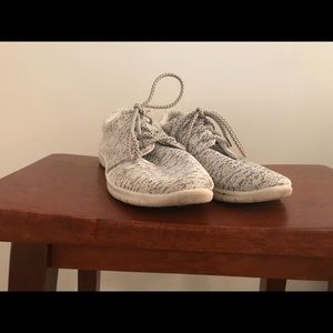 Grey and white low tops